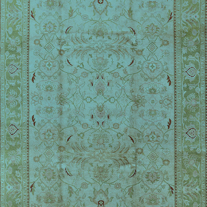 Machine Washable Oriental Light Blue Industrial Rug, wshurb3032lblu
