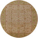 Round Mid-Century Modern Light Brown Oriental Rug, urb3032