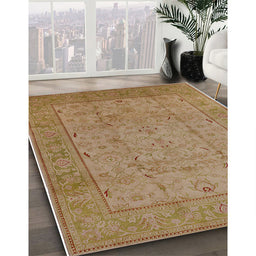 Mid-Century Modern Light Brown Oriental Rug in Family Room, urb3032