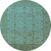 Round Oriental Light Blue Industrial Rug, urb3032lblu