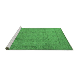 Sideview of Machine Washable Oriental Emerald Green Industrial Area Rugs, wshurb3032emgrn