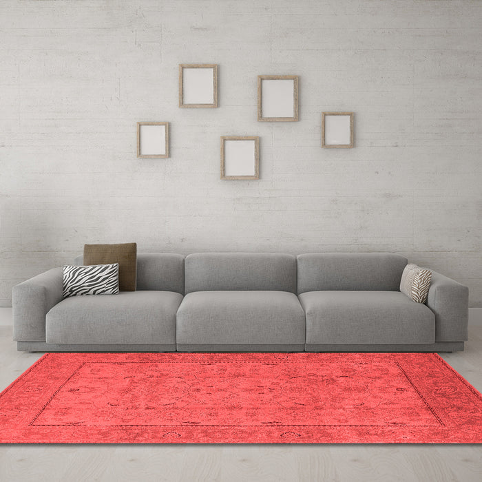 Industrial Red Washable Rugs