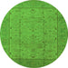 Round Oriental Green Industrial Rug, urb3032grn