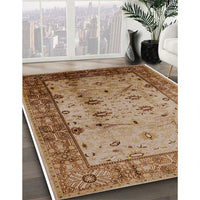 Mid-Century Modern Mahogany Brown Oriental Rug, urb3033