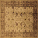 Square Oriental Brown Industrial Rug, urb3033brn