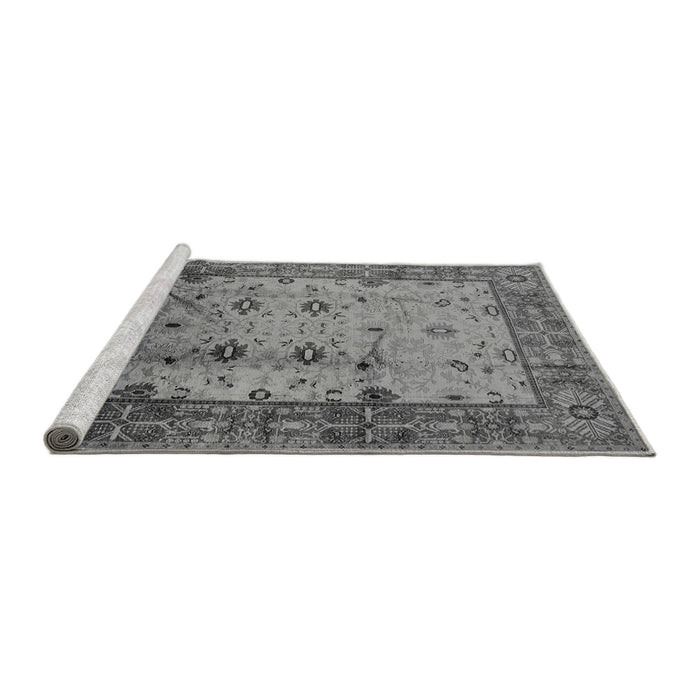 Sideview of Machine Washable Oriental Gray Industrial Rug, wshurb3033gry