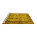 Sideview of Machine Washable Oriental Yellow Industrial Rug, wshurb3033yw