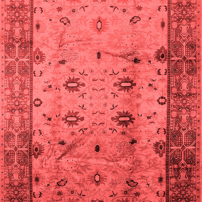 Machine Washable Oriental Red Industrial Rug, wshurb3033red