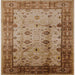 Square Mid-Century Modern Mahogany Brown Oriental Rug, urb3033