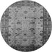 Round Oriental Gray Industrial Rug, urb3033gry