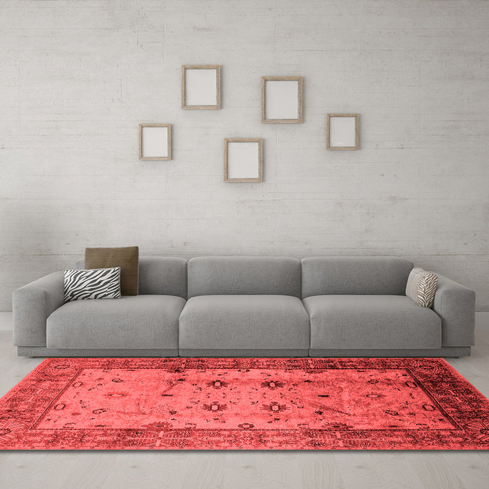 Industrial Red Washable Rugs