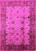 Machine Washable Oriental Pink Industrial Rug, wshurb3033pnk