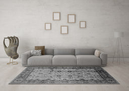 Machine Washable Oriental Gray Industrial Rug in a Living Room,, wshurb3033gry
