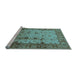 Sideview of Machine Washable Oriental Light Blue Industrial Rug, wshurb3033lblu