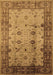 Machine Washable Oriental Brown Industrial Rug, wshurb3033brn