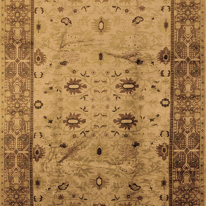 Machine Washable Oriental Brown Industrial Rug, wshurb3033brn