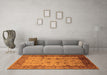 Machine Washable Oriental Orange Industrial Area Rugs in a Living Room, wshurb3033org