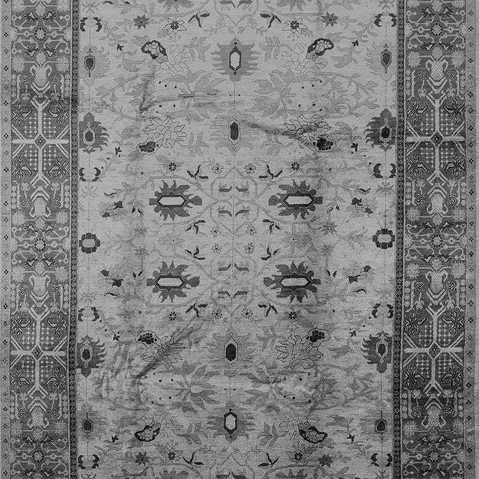 Machine Washable Oriental Gray Industrial Rug, wshurb3033gry