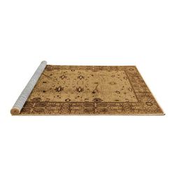 Sideview of Machine Washable Oriental Brown Industrial Rug, wshurb3033brn