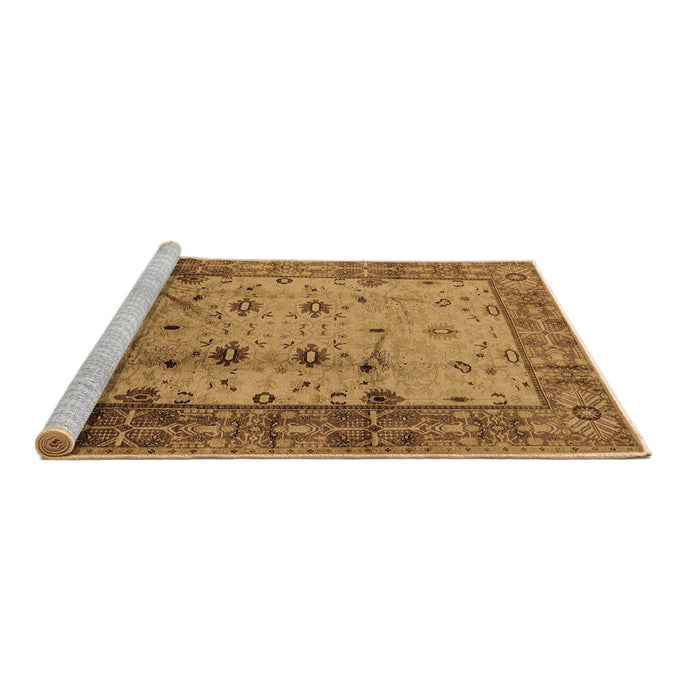 Sideview of Machine Washable Oriental Brown Industrial Rug, wshurb3033brn