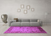 Machine Washable Oriental Purple Industrial Area Rugs in a Living Room, wshurb3033pur