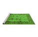 Sideview of Machine Washable Oriental Green Industrial Area Rugs, wshurb3033grn