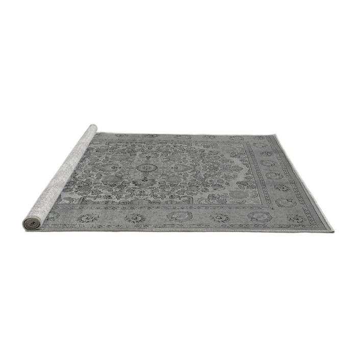 Sideview of Machine Washable Oriental Gray Industrial Rug, wshurb3034gry