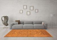 Machine Washable Oriental Orange Industrial Rug, wshurb3034org