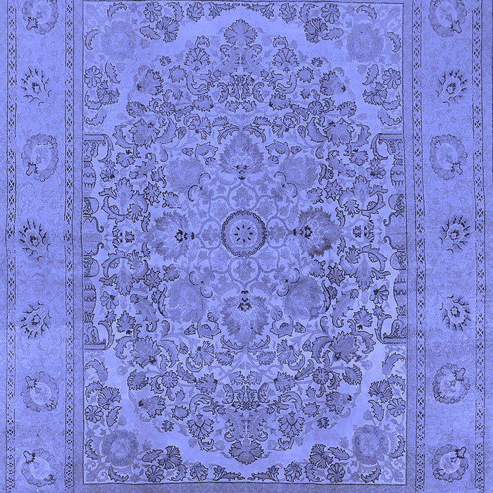 Machine Washable Oriental Blue Industrial Rug, wshurb3034blu