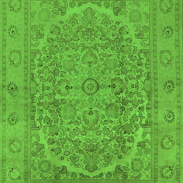 Machine Washable Oriental Green Industrial Area Rugs, wshurb3034grn