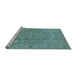 Sideview of Machine Washable Oriental Light Blue Industrial Rug, wshurb3034lblu