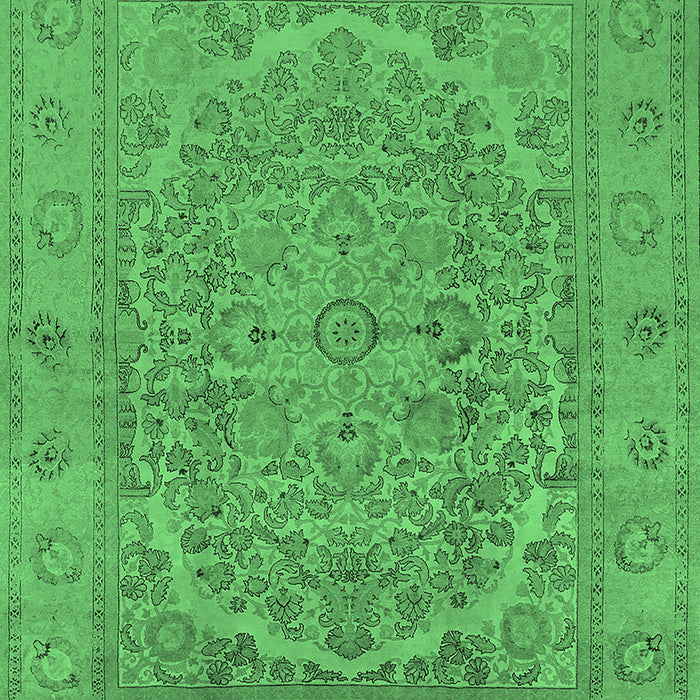 Machine Washable Oriental Emerald Green Industrial Area Rugs, wshurb3034emgrn