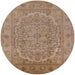 Round Machine Washable Industrial Modern Light Brown Rug, wshurb3034