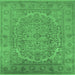 Square Oriental Emerald Green Industrial Rug, urb3034emgrn