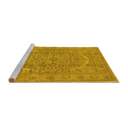 Sideview of Machine Washable Oriental Yellow Industrial Rug, wshurb3034yw