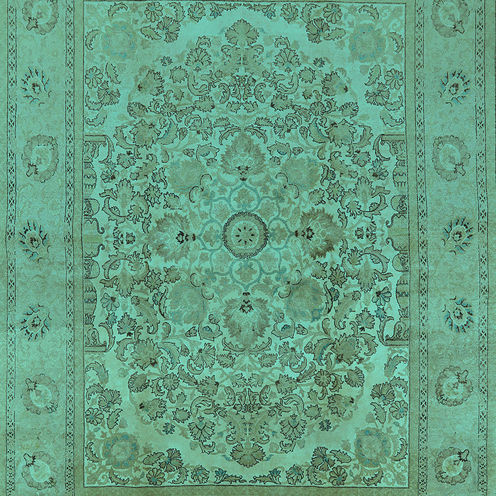 Machine Washable Oriental Turquoise Industrial Area Rugs, wshurb3034turq