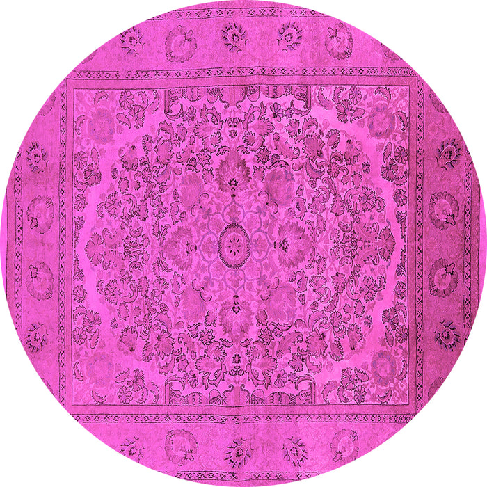 Round Oriental Pink Industrial Rug, urb3034pnk