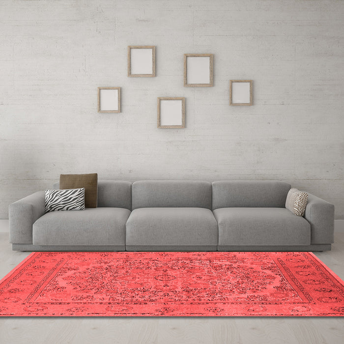 Industrial Red Washable Rugs