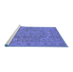 Sideview of Machine Washable Oriental Blue Industrial Rug, wshurb3034blu