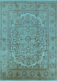 Oriental Light Blue Industrial Rug, urb3034lblu