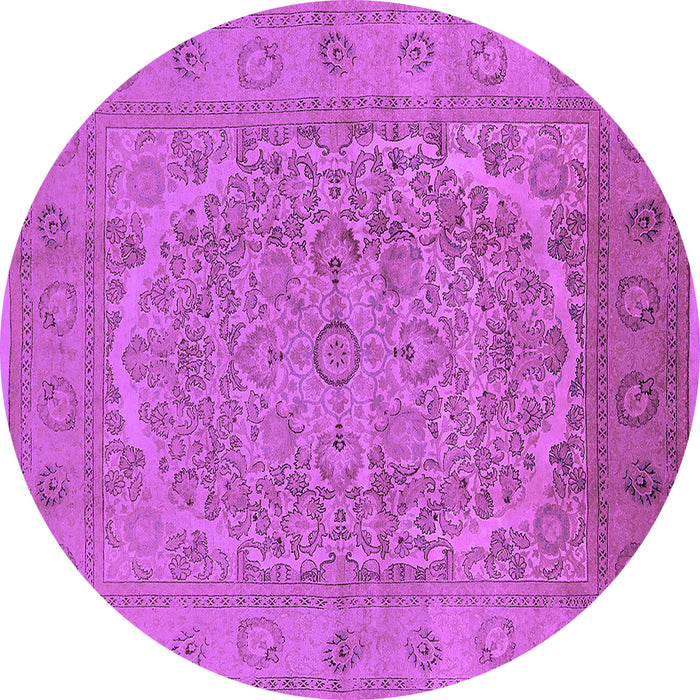 Round Oriental Purple Industrial Rug, urb3034pur
