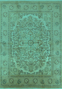 Oriental Turquoise Industrial Rug, urb3034turq