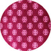 Round Oriental Pink Industrial Rug, urb3035pnk