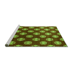 Sideview of Machine Washable Oriental Green Industrial Area Rugs, wshurb3035grn