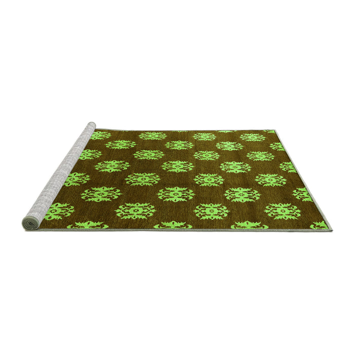Sideview of Machine Washable Oriental Green Industrial Area Rugs, wshurb3035grn