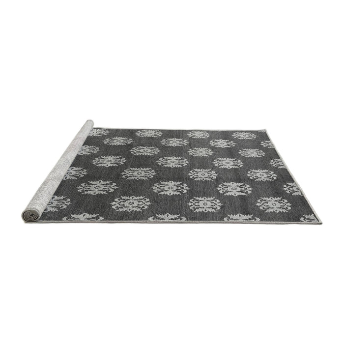 Sideview of Machine Washable Oriental Gray Industrial Rug, wshurb3035gry
