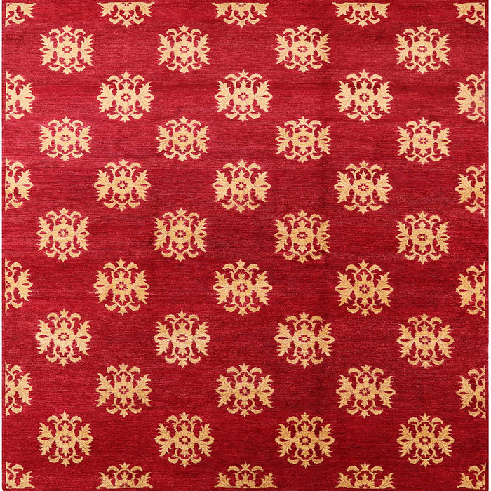 Square Machine Washable Industrial Modern Red Rug, wshurb3035