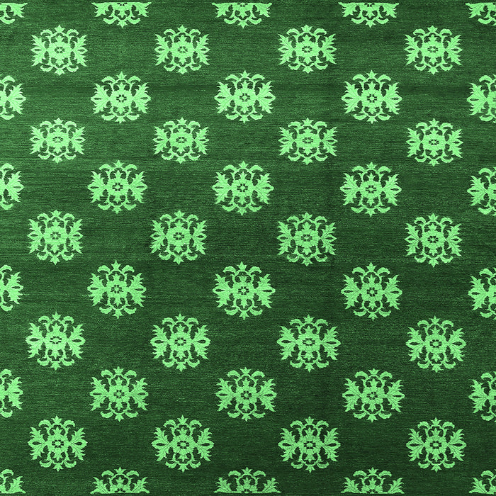 Square Oriental Emerald Green Industrial Rug, urb3035emgrn