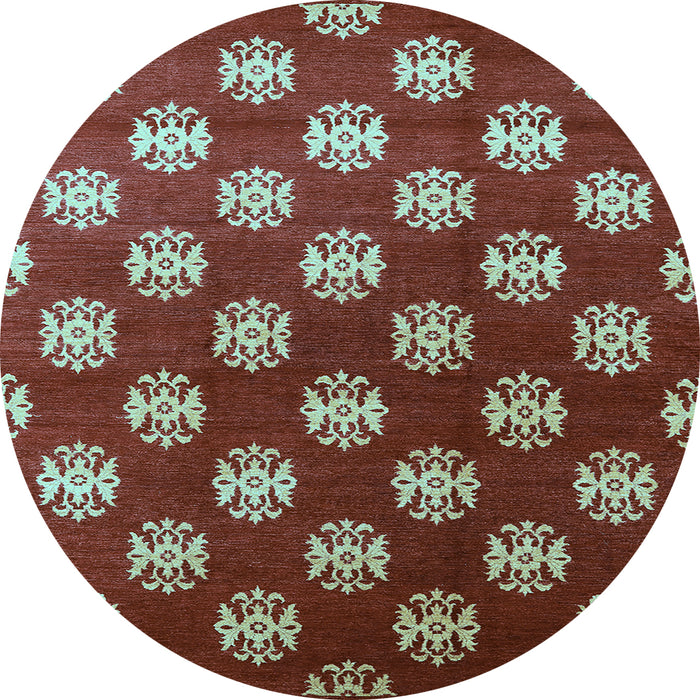 Round Oriental Light Blue Industrial Rug, urb3035lblu