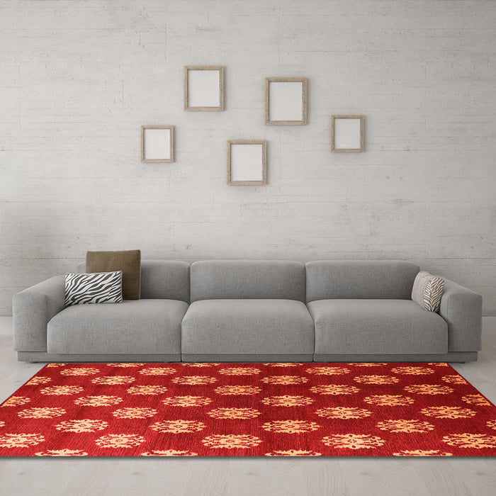 Machine Washable Oriental Orange Industrial Area Rugs in a Living Room, wshurb3035org